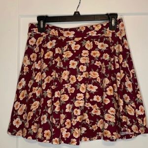 Floral burgundy skirt